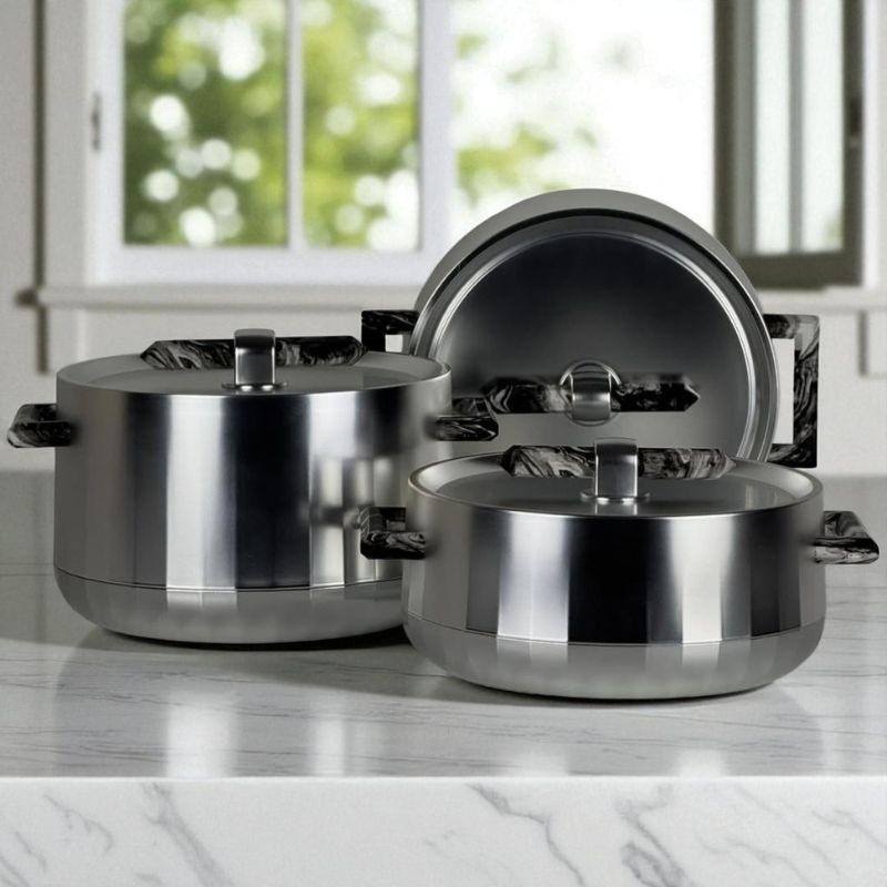 Conjunto Panelas de Luxo em Aço Inoxidável - HeatLock Pro™