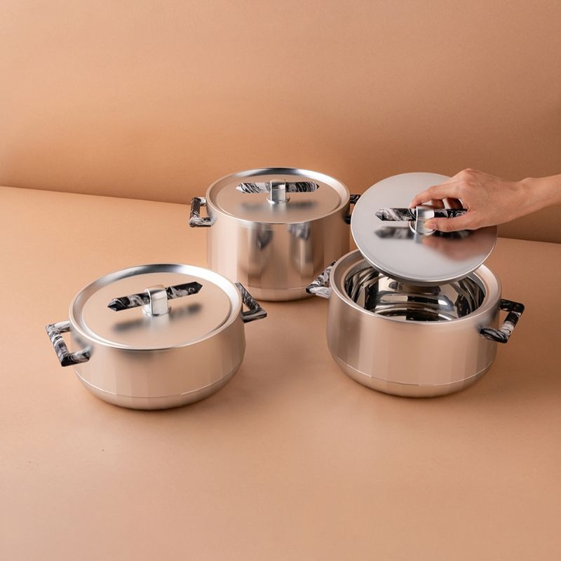 Conjunto Panelas de Luxo em Aço Inoxidável - HeatLock Pro™