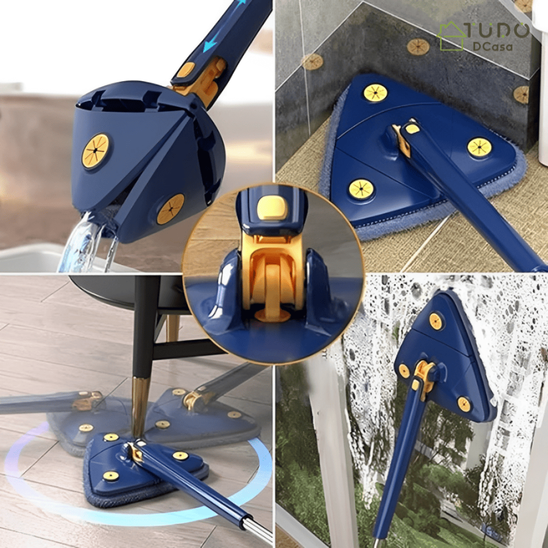 Mop Triangular Premium 360º + 2 Refil de Brinde SOMENTE HOJE