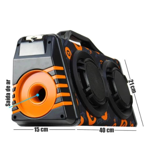 Caixa de Som Grande Portátil Bluetooth com Microfone 60W XDG-37