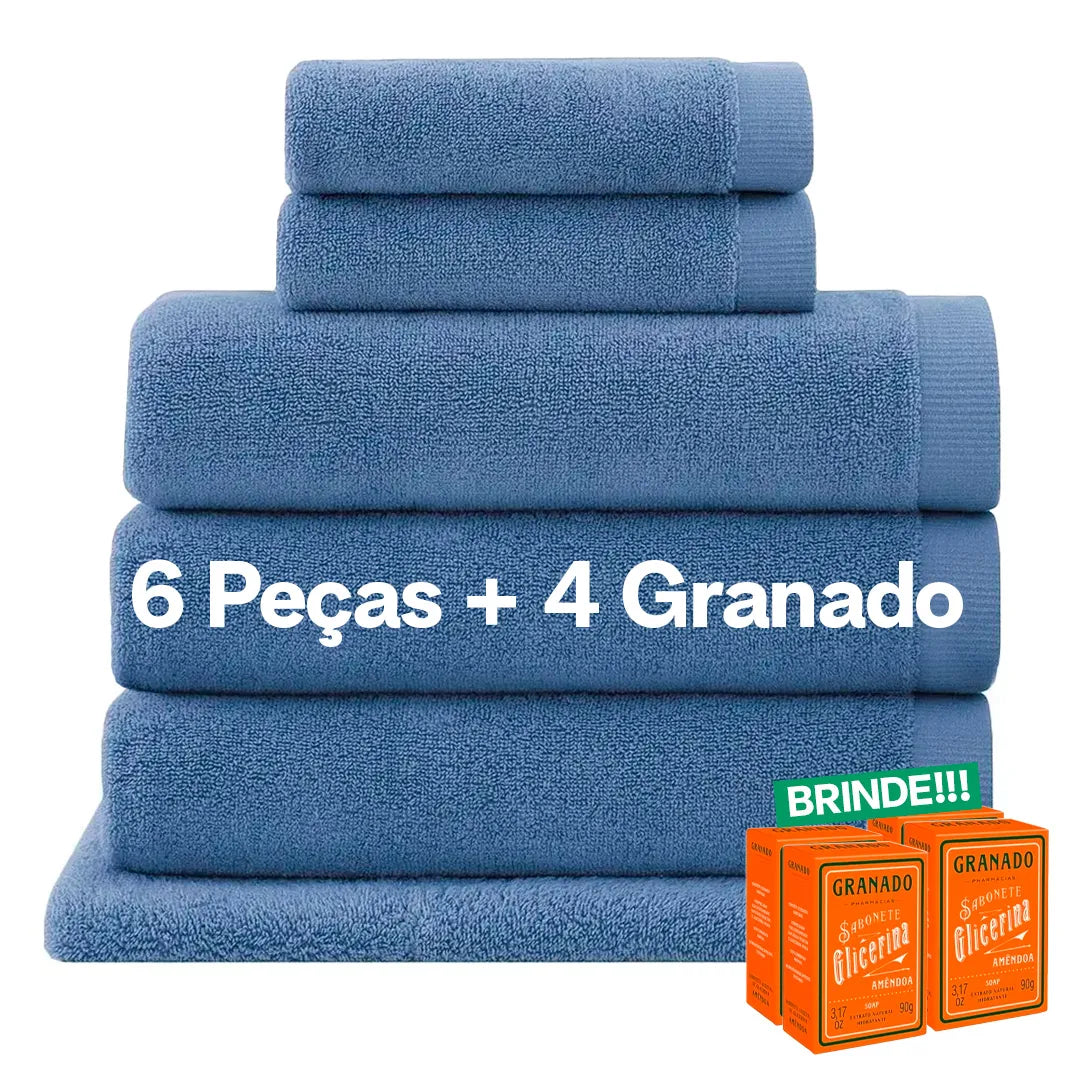 Jogo de Toalhas Buddemeyer Dual Air Banhão 5 Peças | Azul Nobre