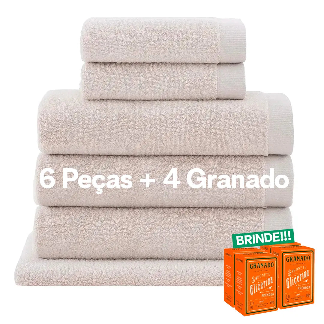Jogo de Toalhas Buddemeyer Dual Air Banhão 5 Peças | Areia Luxo