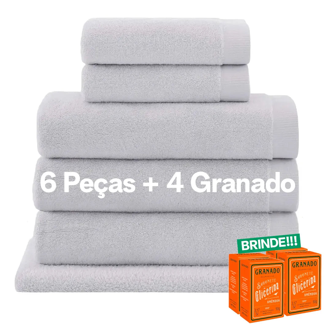Jogo de Toalhas Buddemeyer Dual Air Banhão 5 Peças | Cinza Elegance