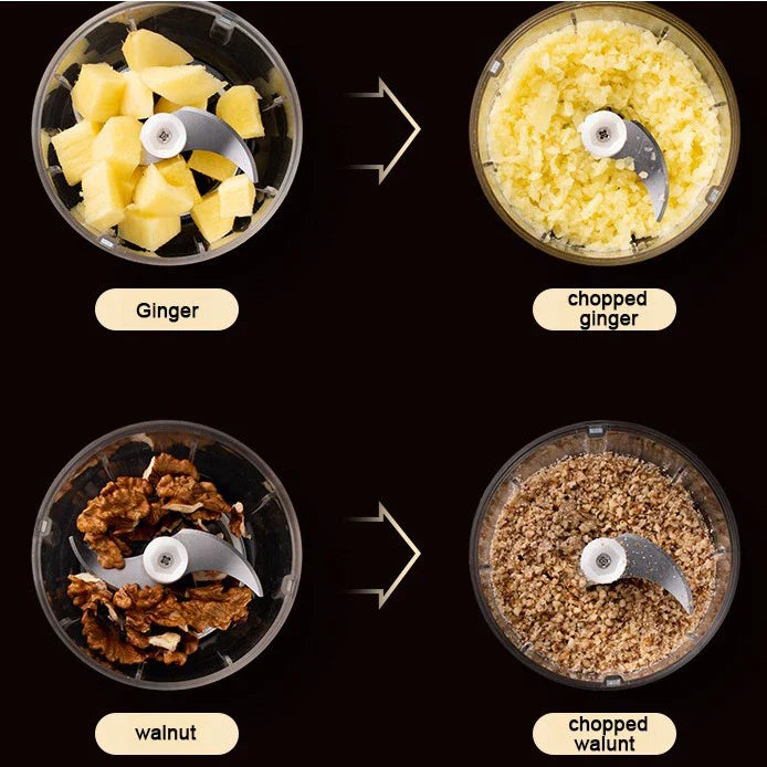 Mini Processador Elétrico de Alimentos Portátil