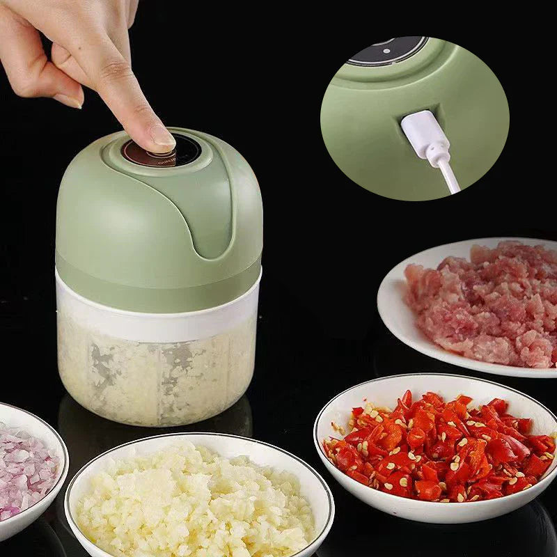 Mini Processador Elétrico de Alimentos Portátil