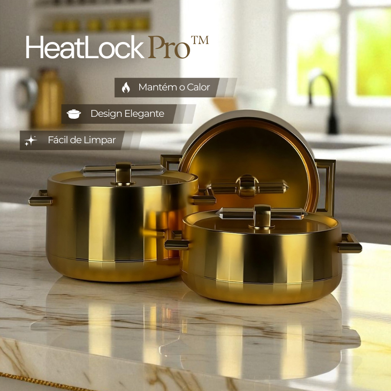 Conjunto Panelas de Luxo em Aço Inoxidável - HeatLock Pro™