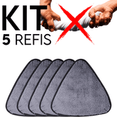 Kit 5 Panos de Microfibra Mop Triangular 360º