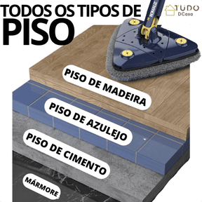 Mop Triangular Premium 360º + 2 Refil de Brinde SOMENTE HOJE