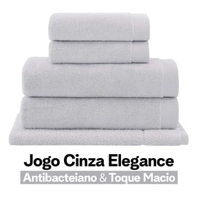 Jogo de Toalhas Buddemeyer Dual Air Banhão 5 Peças | Cinza Elegance